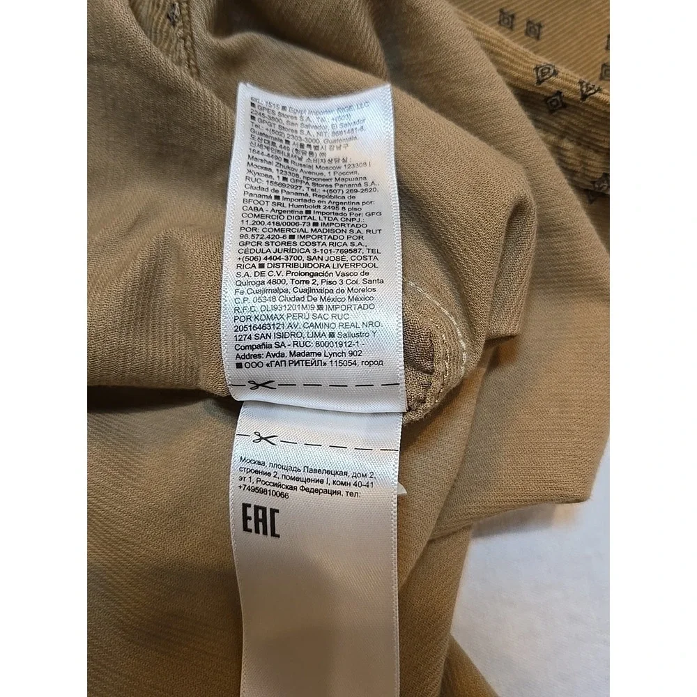 Banana Republic Organic Cotton Men's Button Down Long Sleeved Beige Shirt Size L